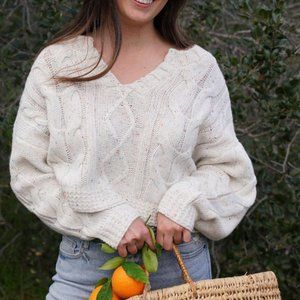 NEW! CJLA Lucia Speckled Sweater cropped , size large